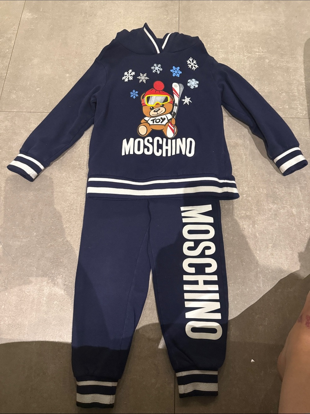 Moschino Navy Bear Logo Hoodie and Joggers Set